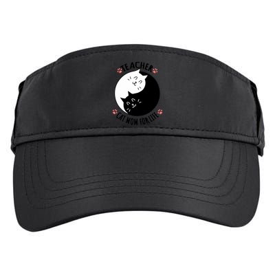 Teacher Cat Mom For Life Quote Mother's Day Gift Adult Drive Performance Visor