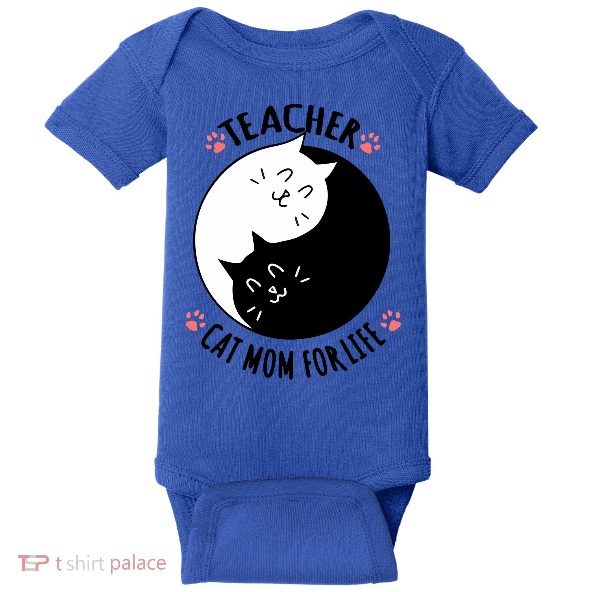 Teacher Cat Mom For Life Quote Mother's Day Gift Baby Bodysuit