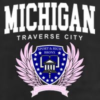 Traverse City Michigan Classy Logo 7 Panel Mesh Trucker Snapback Hat