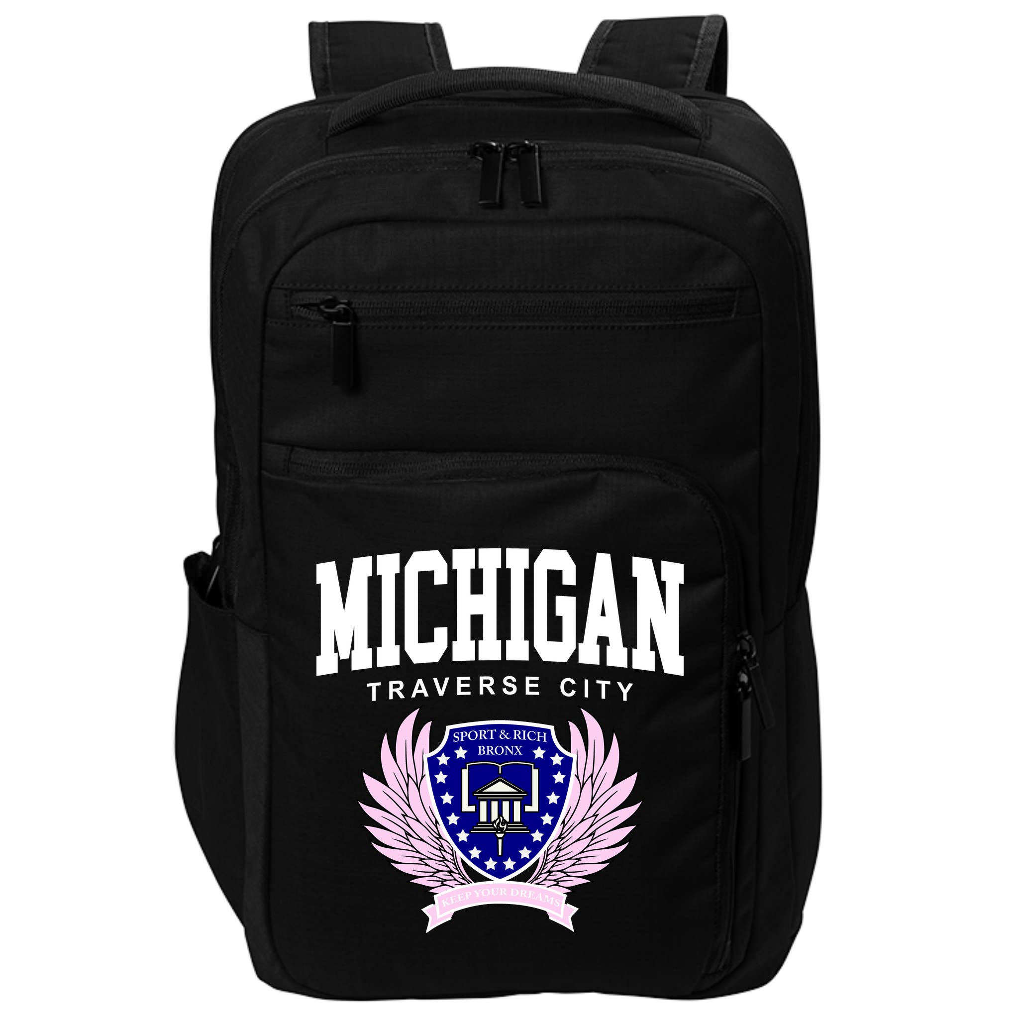 Traverse City Michigan Classy Logo Impact Tech Backpack