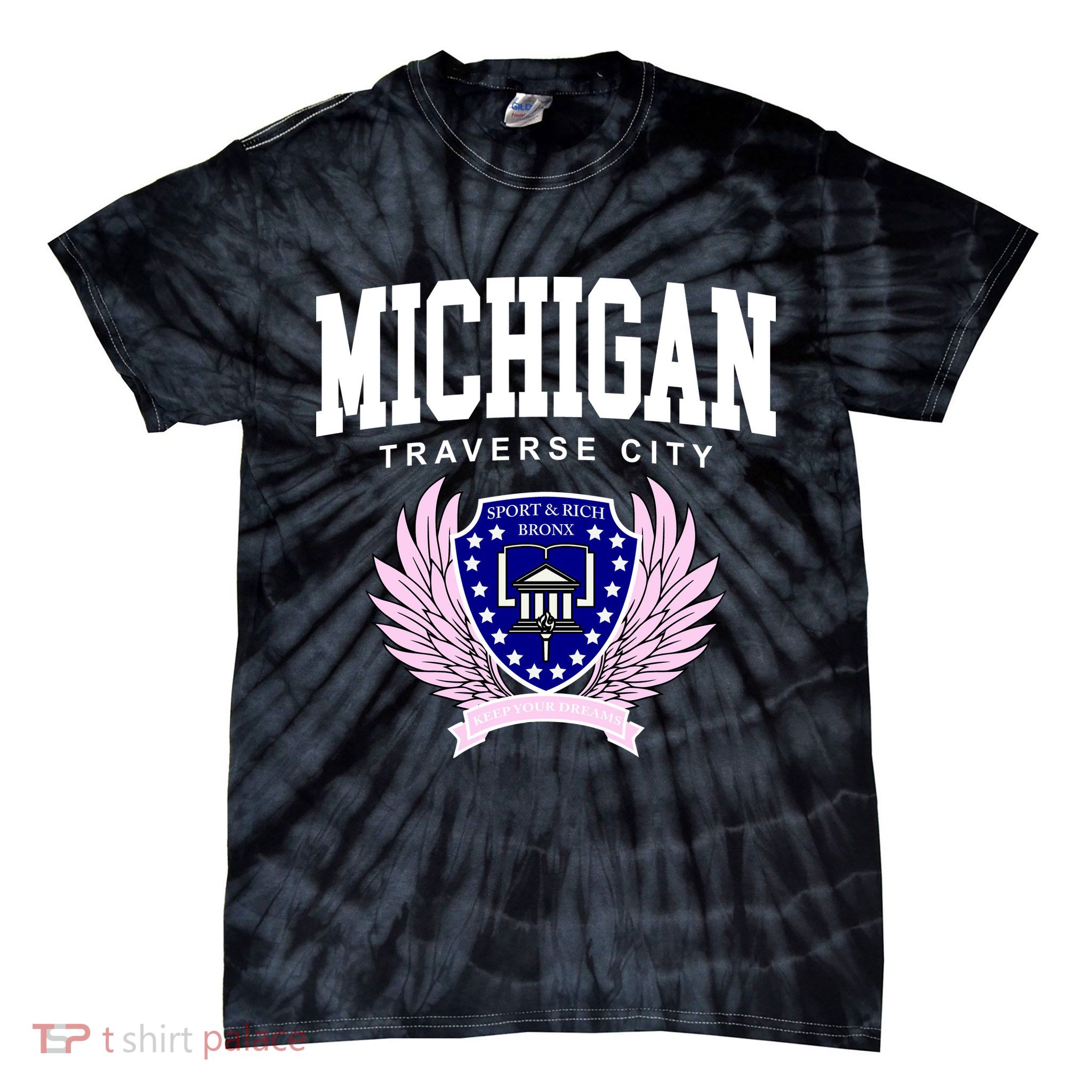 Traverse City Michigan Classy Logo Tie-Dye T-Shirt