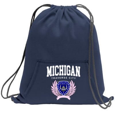 Traverse City Michigan Classy Logo Sweatshirt Cinch Pack Bag