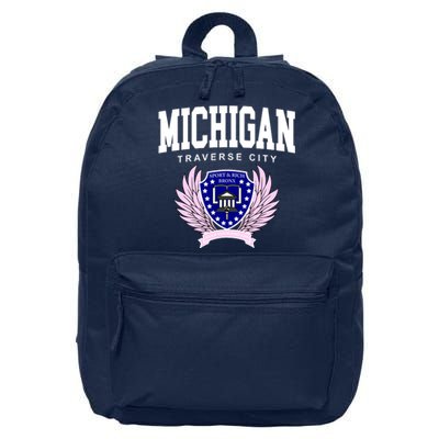 Traverse City Michigan Classy Logo 16 in Basic Backpack