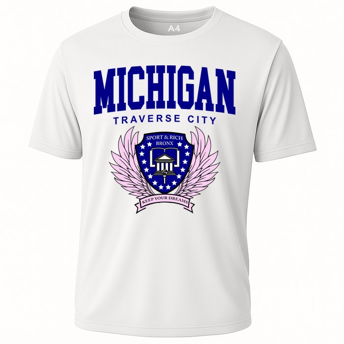 Traverse City Michigan Classy Logo Performance Shirt