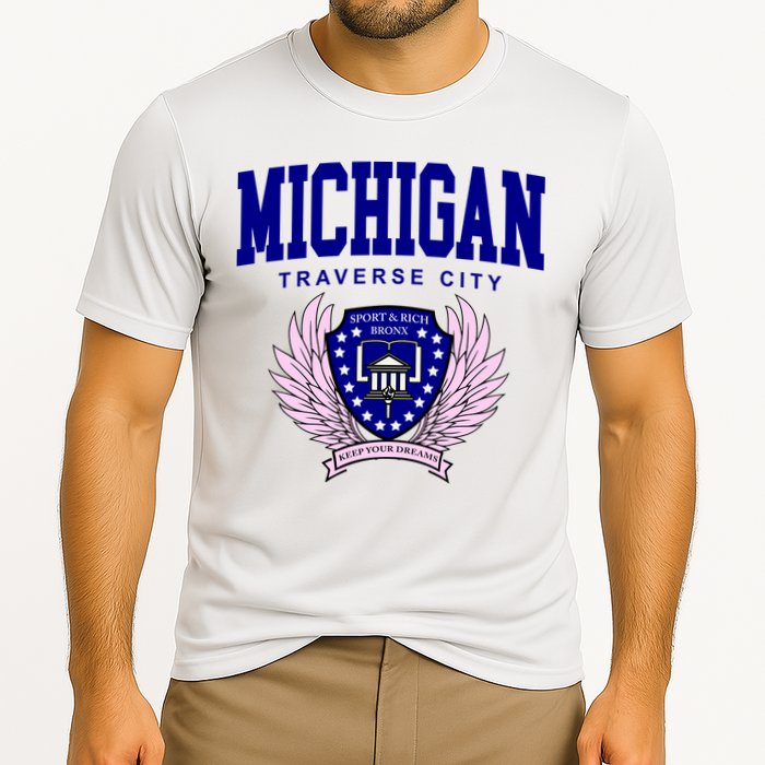 Traverse City Michigan Classy Logo Performance Shirt