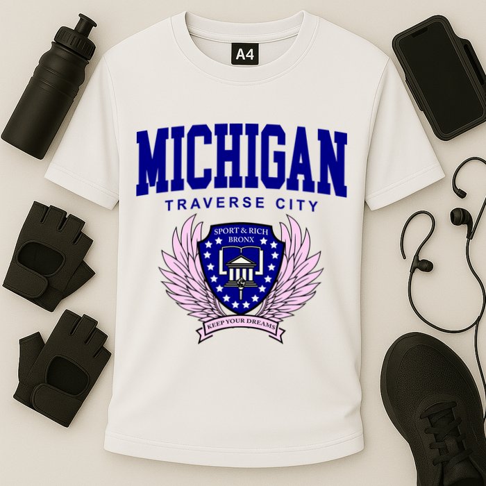 Traverse City Michigan Classy Logo Performance Shirt