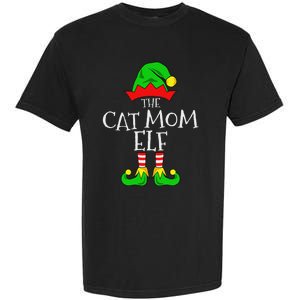 The Cat Mom Elf Funny Christmas Pet Lover Outfit Garment-Dyed Heavyweight T-Shirt