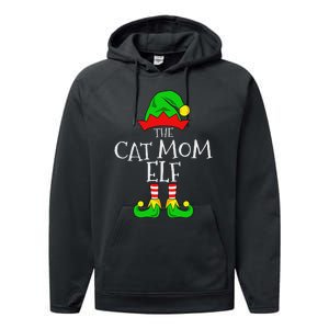 The Cat Mom Elf Funny Christmas Pet Lover Outfit Performance Fleece Hoodie