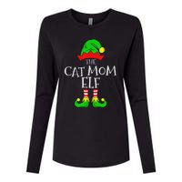 The Cat Mom Elf Funny Christmas Pet Lover Outfit Womens Cotton Relaxed Long Sleeve T-Shirt