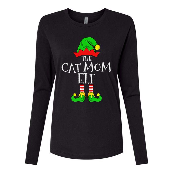 The Cat Mom Elf Funny Christmas Pet Lover Outfit Womens Cotton Relaxed Long Sleeve T-Shirt