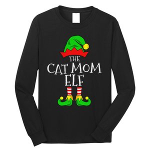 The Cat Mom Elf Funny Christmas Pet Lover Outfit Long Sleeve Shirt