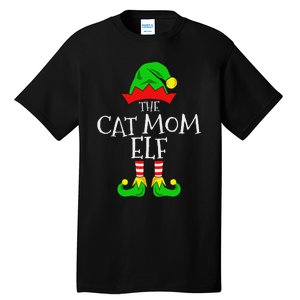 The Cat Mom Elf Funny Christmas Pet Lover Outfit Tall T-Shirt