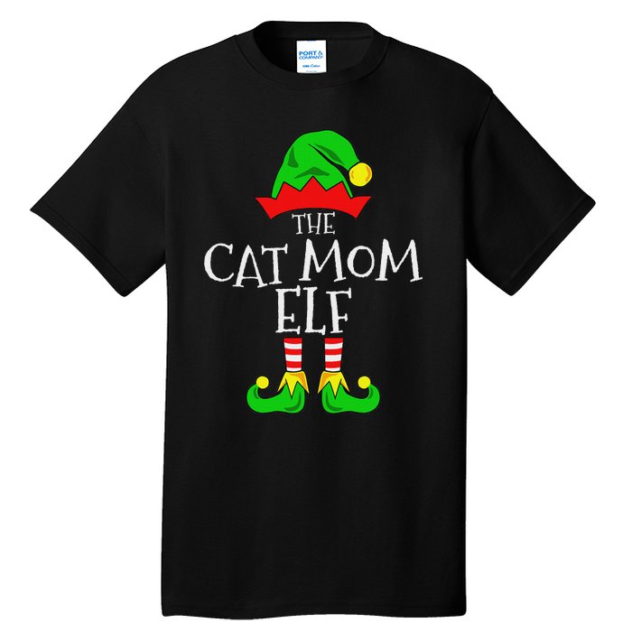 The Cat Mom Elf Funny Christmas Pet Lover Outfit Tall T-Shirt