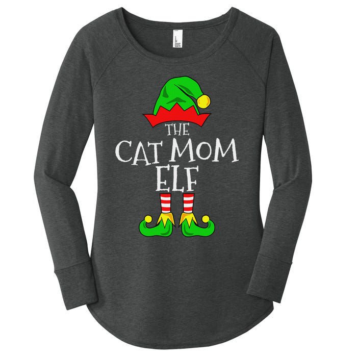 The Cat Mom Elf Funny Christmas Pet Lover Outfit Women's Perfect Tri Tunic Long Sleeve Shirt