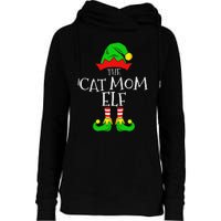 The Cat Mom Elf Funny Christmas Pet Lover Outfit Womens Funnel Neck Pullover Hood