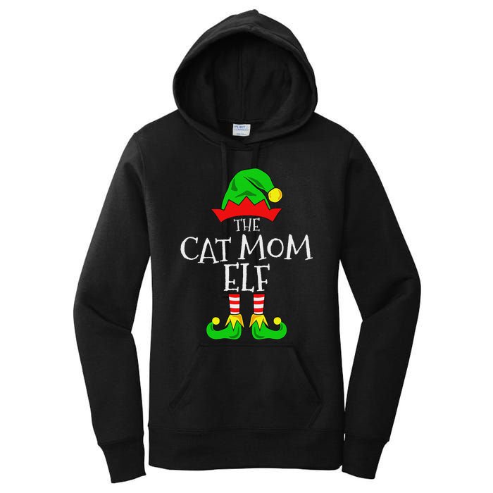 The Cat Mom Elf Funny Christmas Pet Lover Outfit Women's Pullover Hoodie