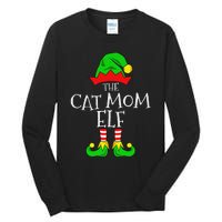 The Cat Mom Elf Funny Christmas Pet Lover Outfit Tall Long Sleeve T-Shirt