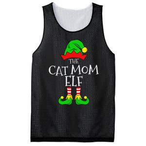 The Cat Mom Elf Funny Christmas Pet Lover Outfit Mesh Reversible Basketball Jersey Tank