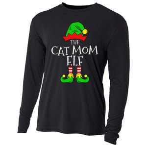 The Cat Mom Elf Funny Christmas Pet Lover Outfit Cooling Performance Long Sleeve Crew