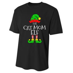 The Cat Mom Elf Funny Christmas Pet Lover Outfit Performance Sprint T-Shirt