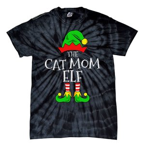 The Cat Mom Elf Funny Christmas Pet Lover Outfit Tie-Dye T-Shirt