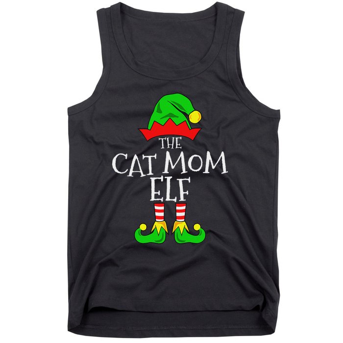 The Cat Mom Elf Funny Christmas Pet Lover Outfit Tank Top