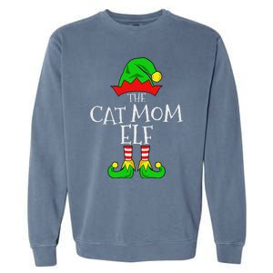 The Cat Mom Elf Funny Christmas Pet Lover Outfit Garment-Dyed Sweatshirt