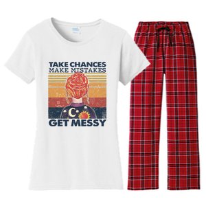 Take Chances Make Mistakes Get Messy Women's Flannel Pajama Set