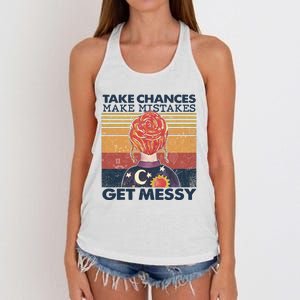 Take Chances Make Mistakes Get Messy Women's Knotted Racerback Tank