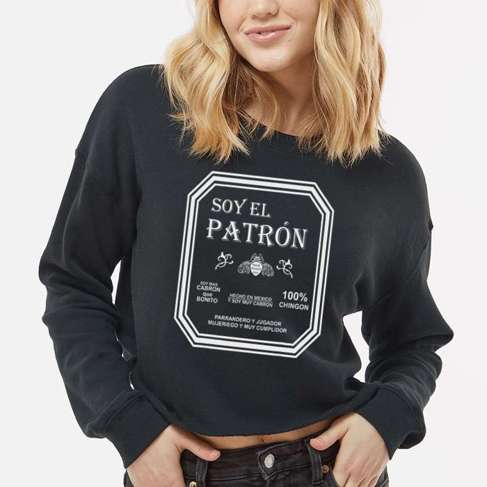 They Call Me El Jefe Patron The Boss Essential Cropped Pullover Crew