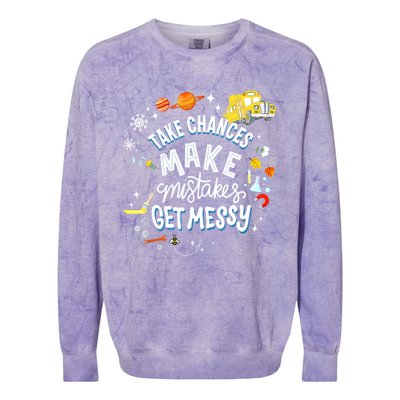 Take Chances Make Mistakes Get Messy For Women Colorblast Crewneck Sweatshirt