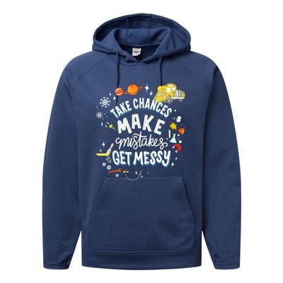 Take Chances Make Mistakes Get Messy For Women Performance Fleece Hoodie