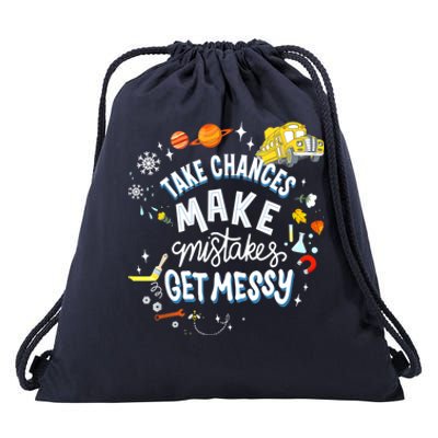 Take Chances Make Mistakes Get Messy For Women Drawstring Bag