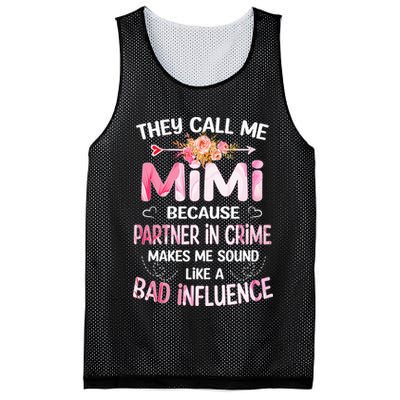 They Call Me Mimi Because Partner In Crime Mother's Day Gift Mesh Reversible Basketball Jersey Tank
