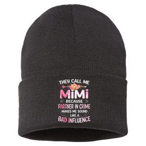 They Call Me Mimi Because Partner In Crime Mother's Day Gift Sustainable Knit Beanie