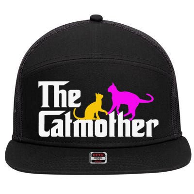 The Cat Mother Mother's Day Cat Owner Cat mom Gifts 7 Panel Mesh Trucker Snapback Hat