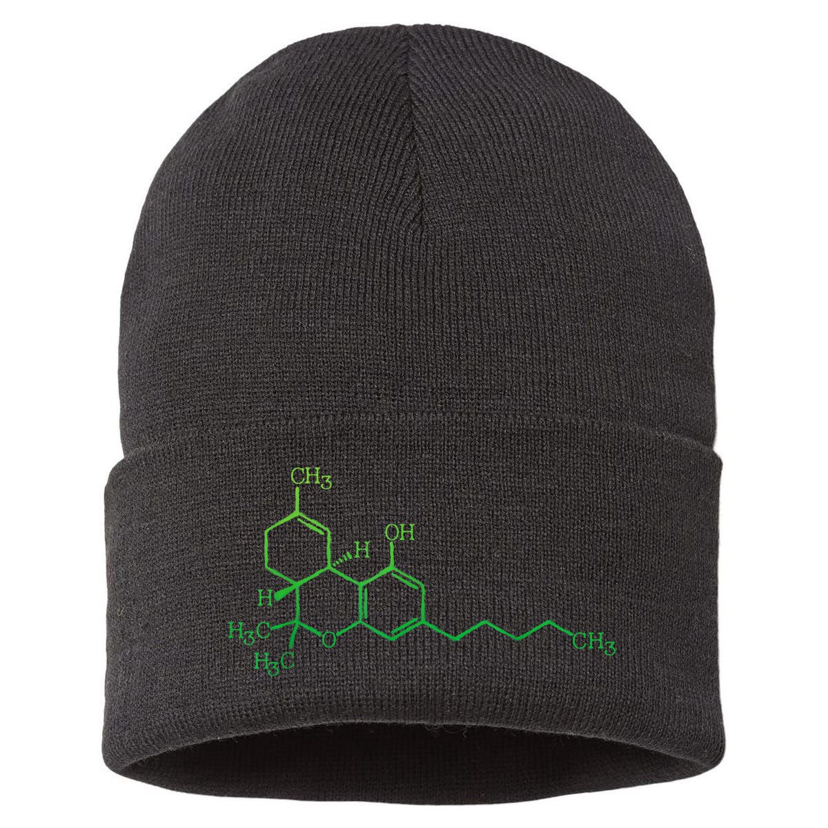 THC Cannabis Marijuana Medicine Chemical Formula Sustainable Knit Beanie