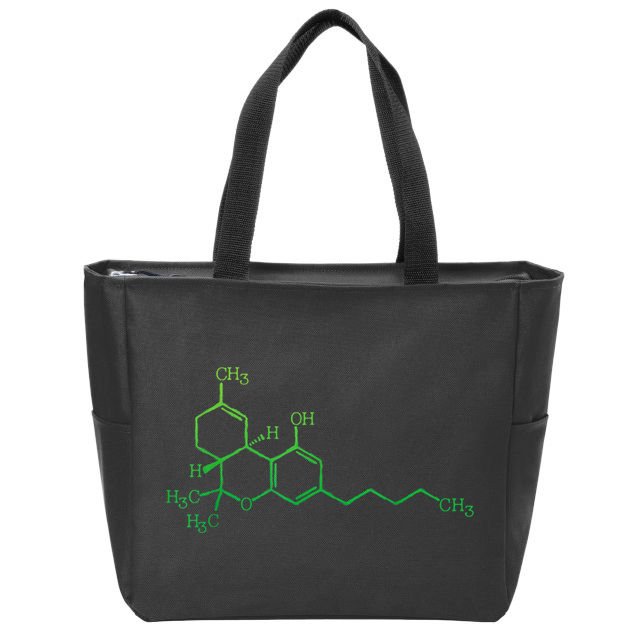THC Cannabis Marijuana Medicine Chemical Formula Zip Tote Bag