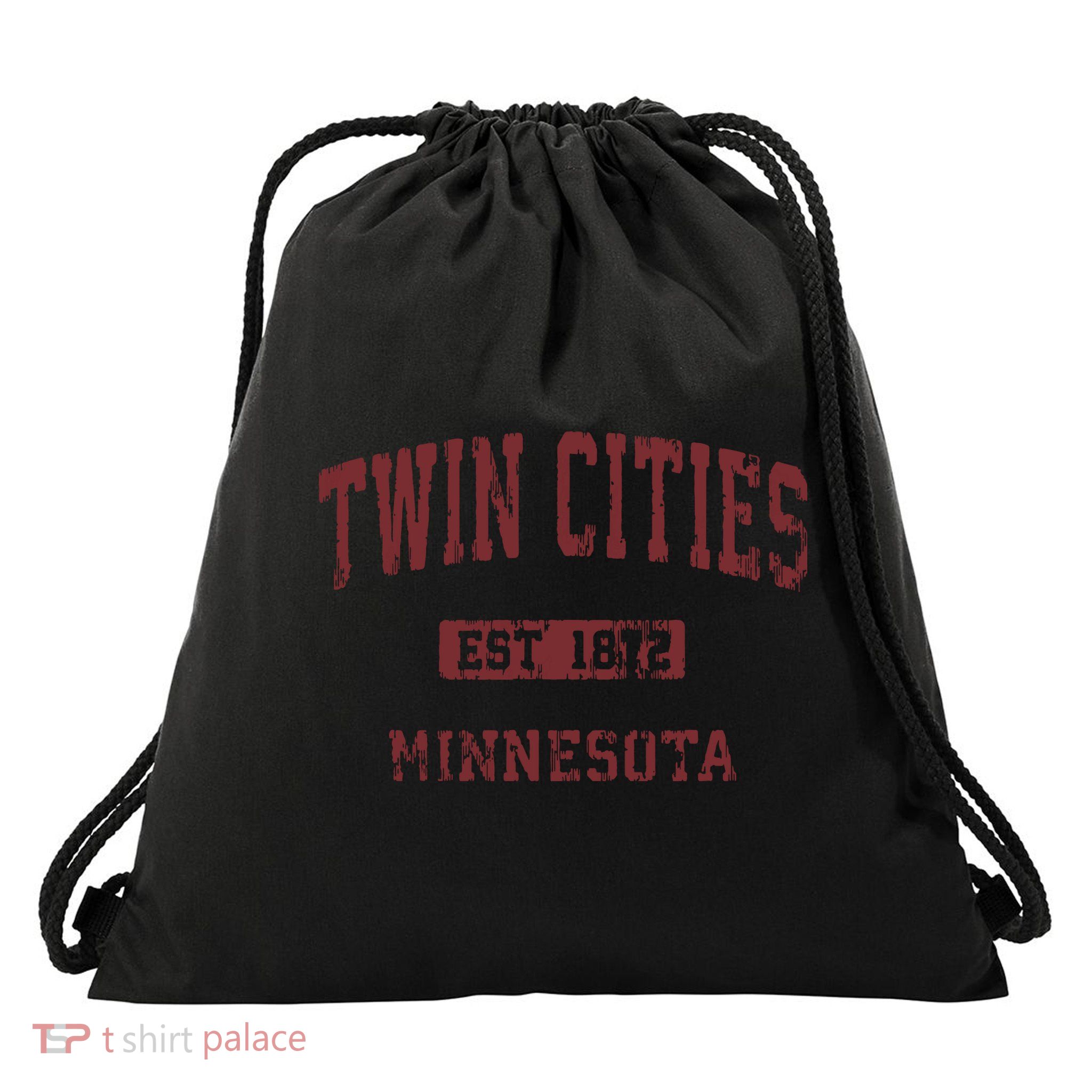 Twin Cities Minnesota Mn Vintage Athletic Sports Design Drawstring Bag
