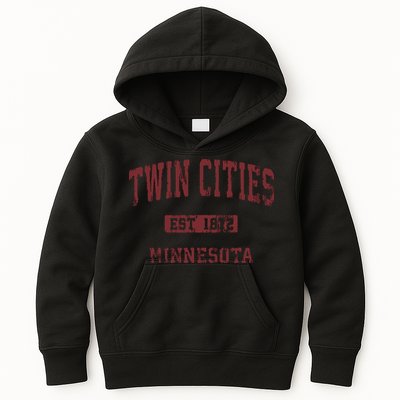 Twin Cities Minnesota Mn Vintage Athletic Sports Design Kids Hoodie