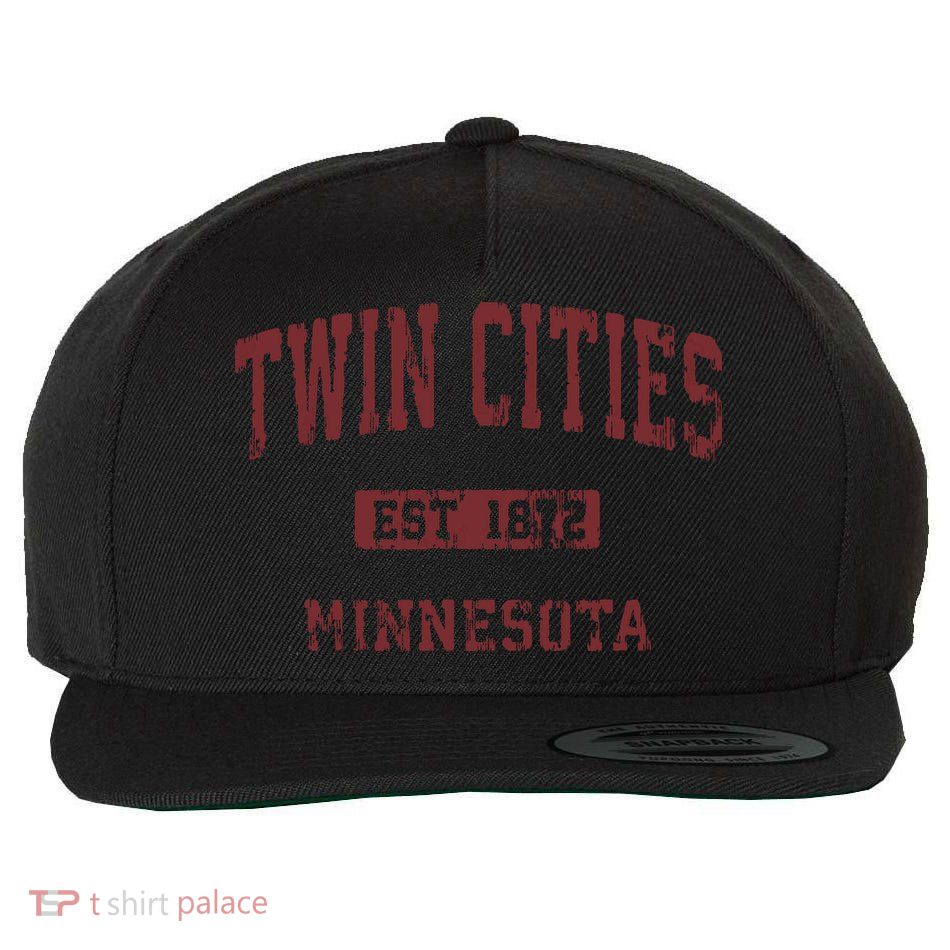 Twin Cities Minnesota Mn Vintage Athletic Sports Design Wool Snapback Cap