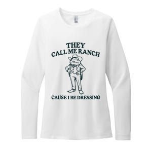 They Call Me Ranch Cause I Be Dressing Funny Frog Meme Womens CVC Long Sleeve Shirt