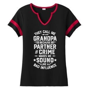 They Call Me Grandpa Partner In Crime Ladies Halftime Notch Neck Tee