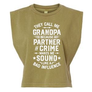 They Call Me Grandpa Partner In Crime Garment-Dyed Women's Muscle Tee