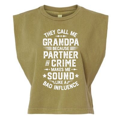 They Call Me Grandpa Partner In Crime Garment-Dyed Women's Muscle Tee