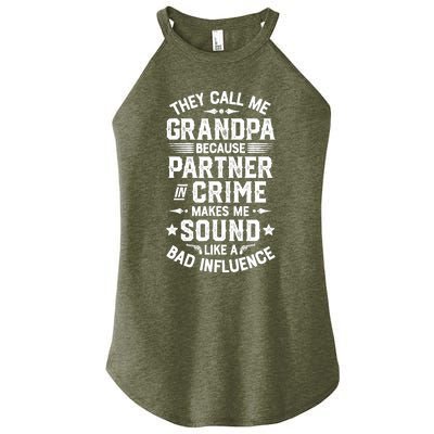 They Call Me Grandpa Partner In Crime Women's Perfect Tri Rocker Tank