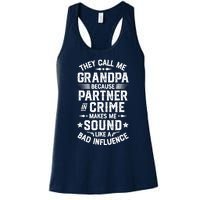 They Call Me Grandpa Partner In Crime Women's Racerback Tank