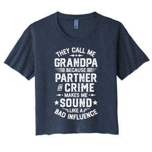 They Call Me Grandpa Partner In Crime Women's Crop Top Tee