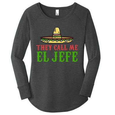 They Call Me El Jefe Mexican Bearded Men Women's Perfect Tri Tunic Long Sleeve Shirt