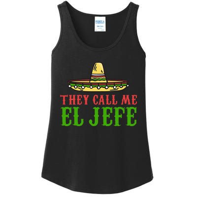 They Call Me El Jefe Mexican Bearded Men Ladies Essential Tank